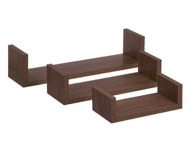 Етажерки за стена рафтове сет от 3 части дъб венге бял етажерка рафт