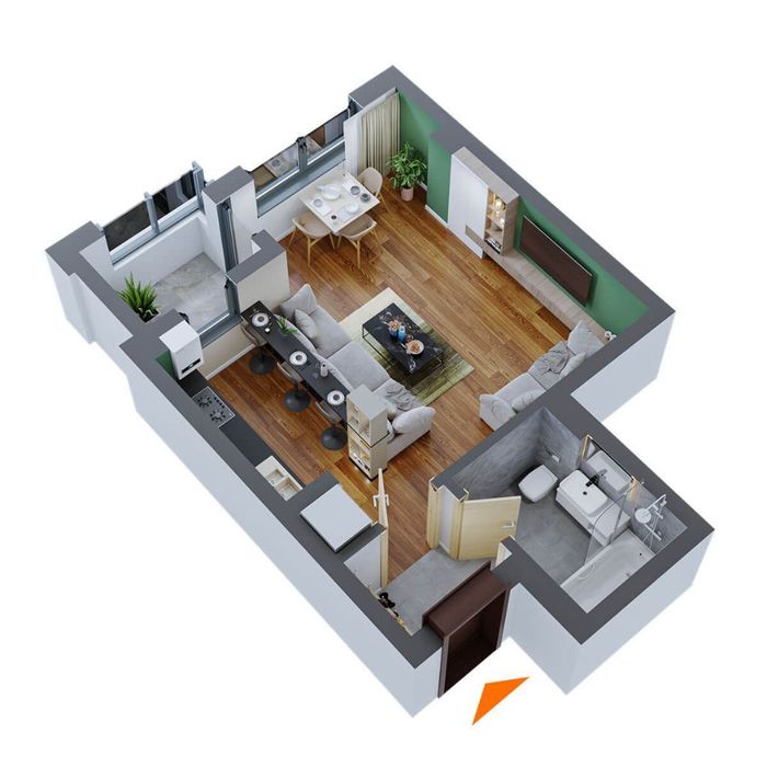 Ap. 1 Cam - Dezvoltator: Comat Towers, TIP 9, 38mp, Păcurari – Dacia