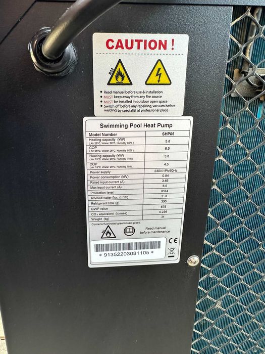 Pompa de căldură piscină Fairland SHP05 5.8kW