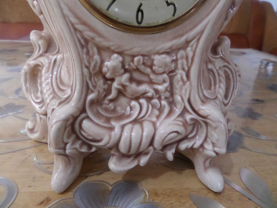 Ceas semineu Chicago illinois ceramica,ornament aurit frumos deosebit