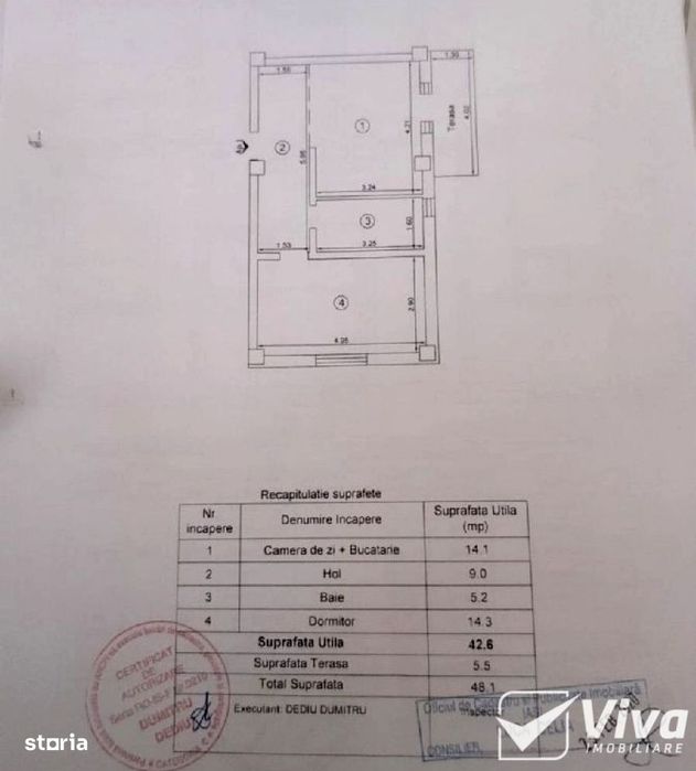 Valea Lupului – Ap INTABULAT, 2 camere, 48 mp + loc de parcare