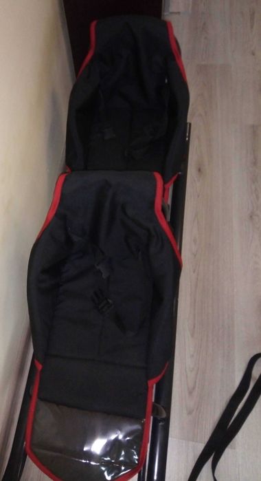 Двойна детска шейна с облегалки 2 в 1