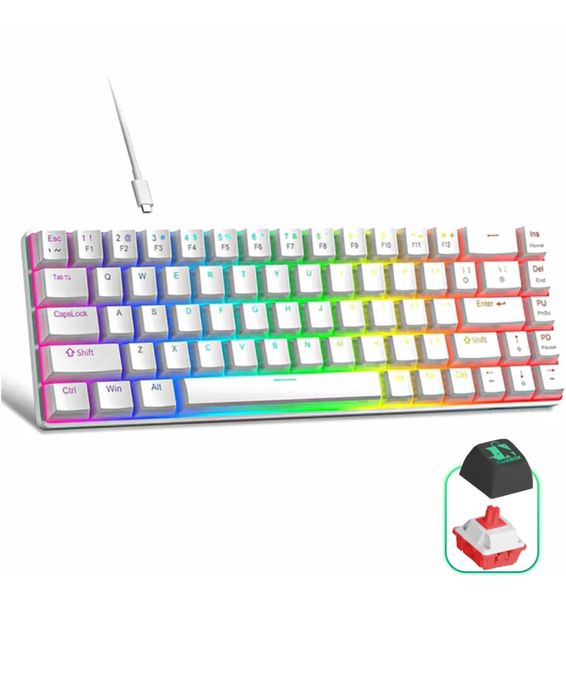 Tastatura mecanica noua 68 de taste, RGB, switch-uri red