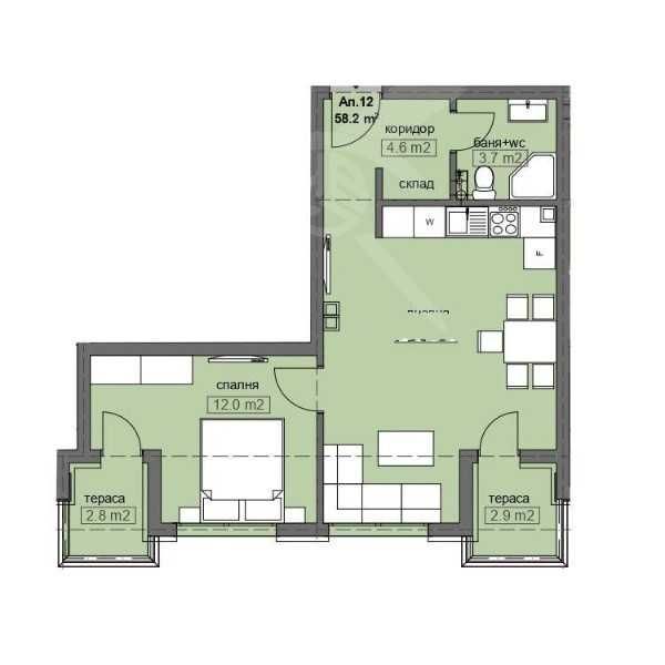 Продава се Двустаен апартамент в Созопол - 74 кв.м за 1208 €/кв.м - Снимка #2