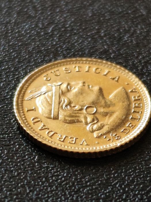 Златна монета 1/5 Либра 1930 год,, тегло 1.60 гр, проба 917/1000 (22 к