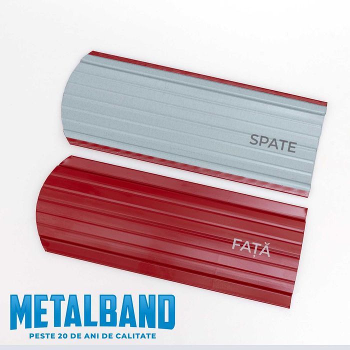 Sipca metalica vopsita mat maro ciocolatiu, caramiziu si gri de 0,45mm