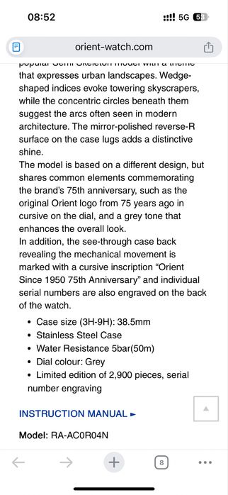 Ceas Orient Stretto Date aniversar ca nou