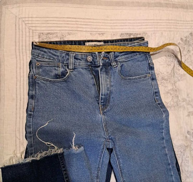 2x Blugi Denim Pimki talie inalta