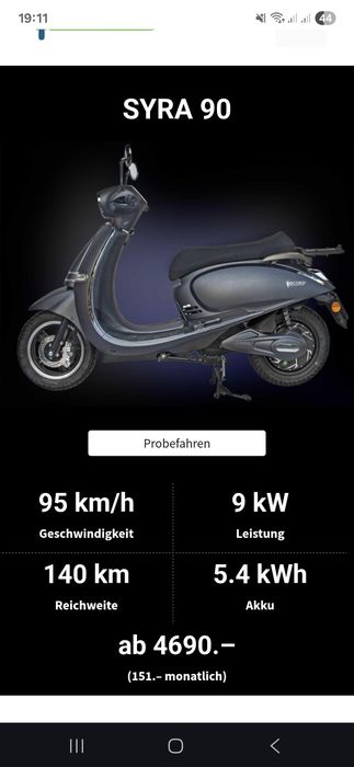 Scuter Electric Syra 90 ( făra permis )