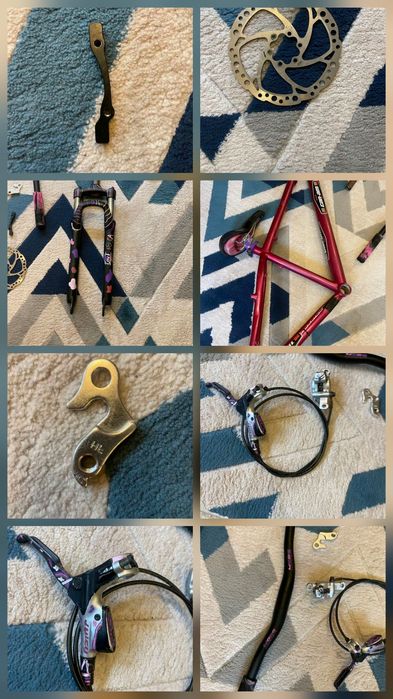 Piese Bicicletă MTB - Cadru, Furcă, Frână Hidraulică (Custom Paint)