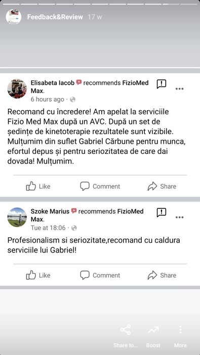 Kinetoterapie/Fizioterapie/Recuperare medicala si masaj la domiciliu