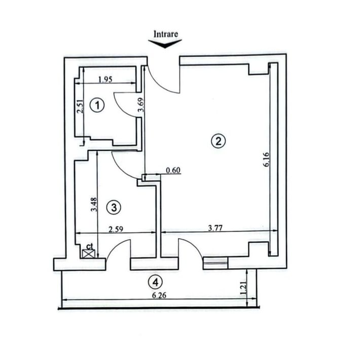 Ap cu 1 camera, 45 mp, intabulat, Mobilat si utilat - 99 800 Euro