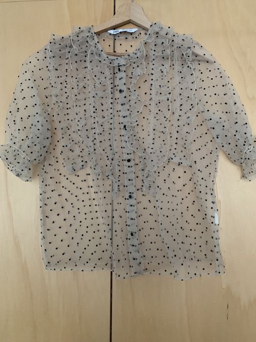 Риза с къс ръкав Zara