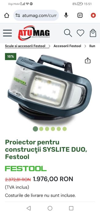 Proiector (lampă de lucru) Festool SYS LITE DUO