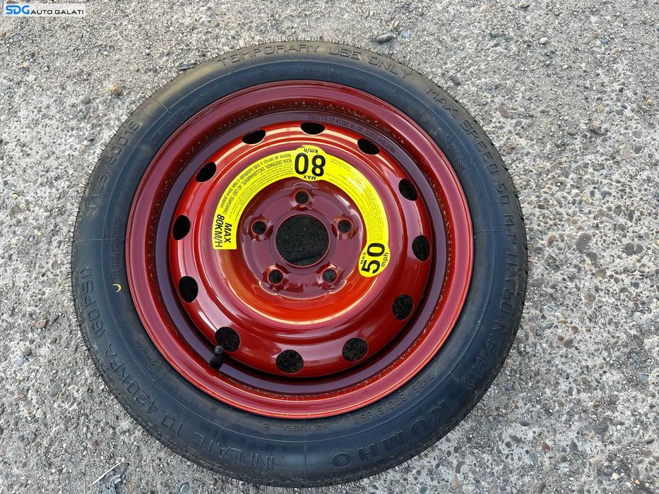 Roata Rezerva Slim T125 80 15 R15 Hyundai Ioniq 2016 - 2019 Cod 52910-2H910 529102H910 [K6522]