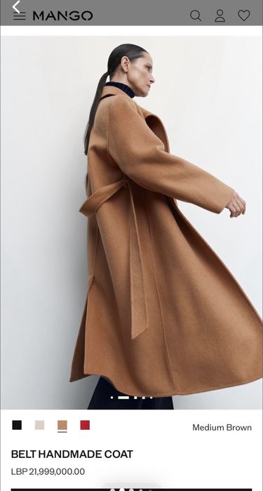 Пальто без пояса  Mango