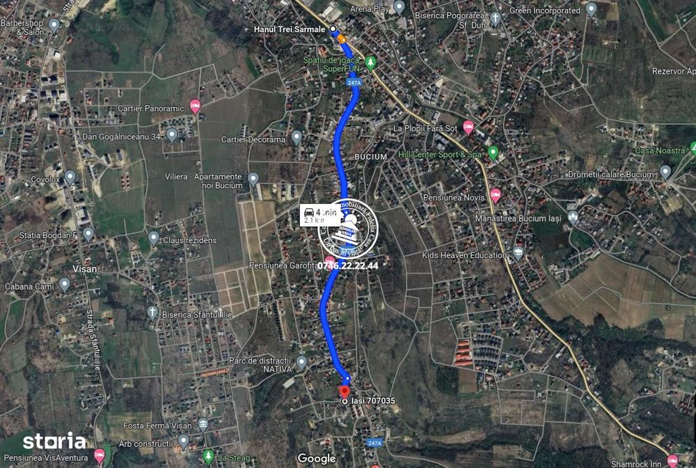 Teren pentru constructii case  de vanzare Iasi, Bucium,