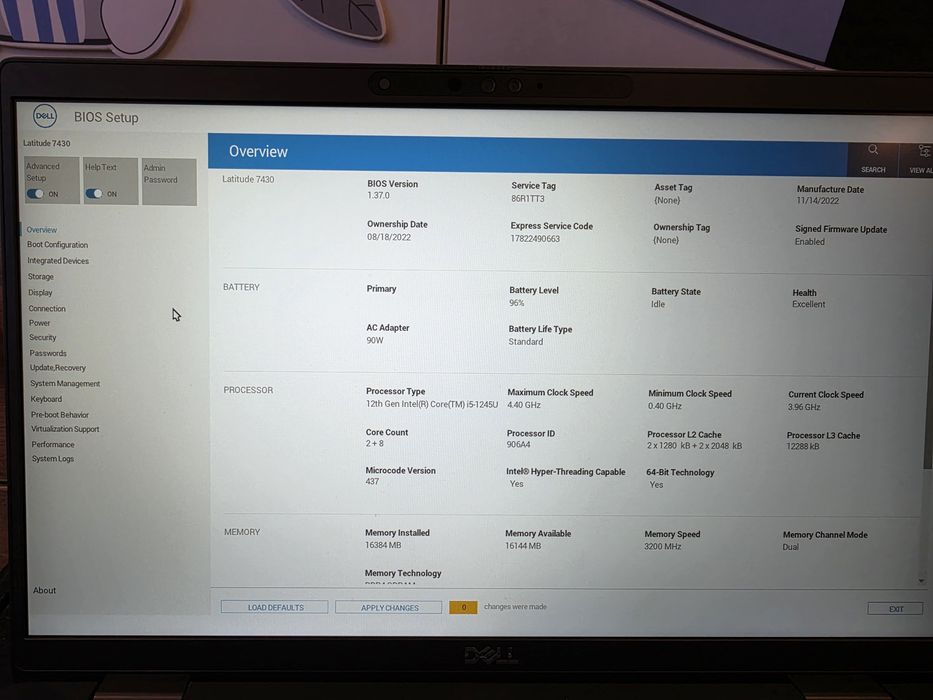 Dell Latitude 7430 / i5-12th / 16GB Ram / 256 SSD