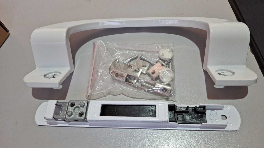 Set maner cu inchidere pentru usa glisanta, alb