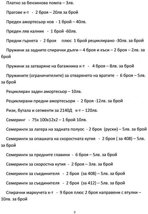 Продавам едрогабаритни и авточасти за "Москвич 1500 и 1360" и "Варбург
