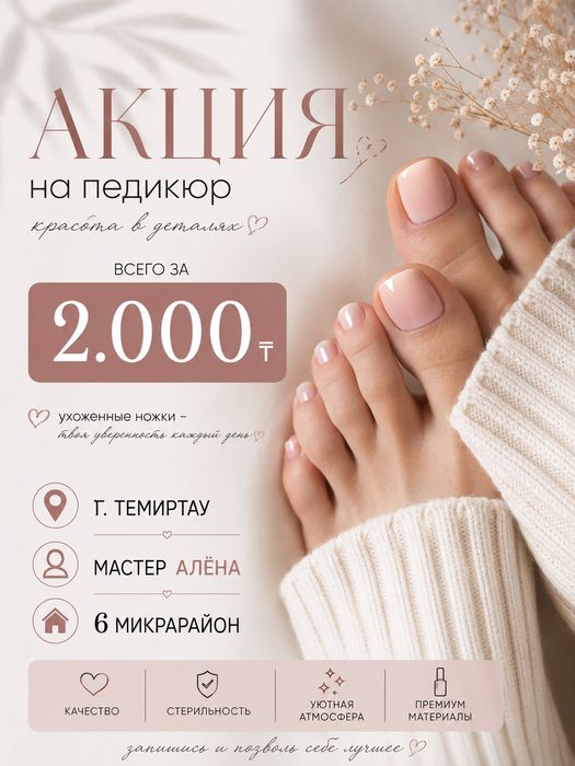 Однотонное покрытие! Педикюр