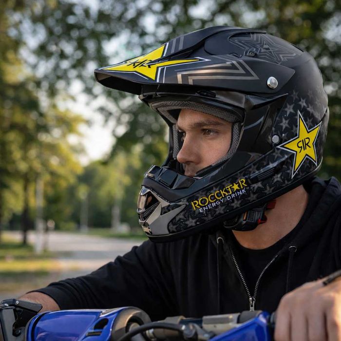 Кросова каска ROCKSTAR, Full Face, DOT Сертификат, Размер: S; M;