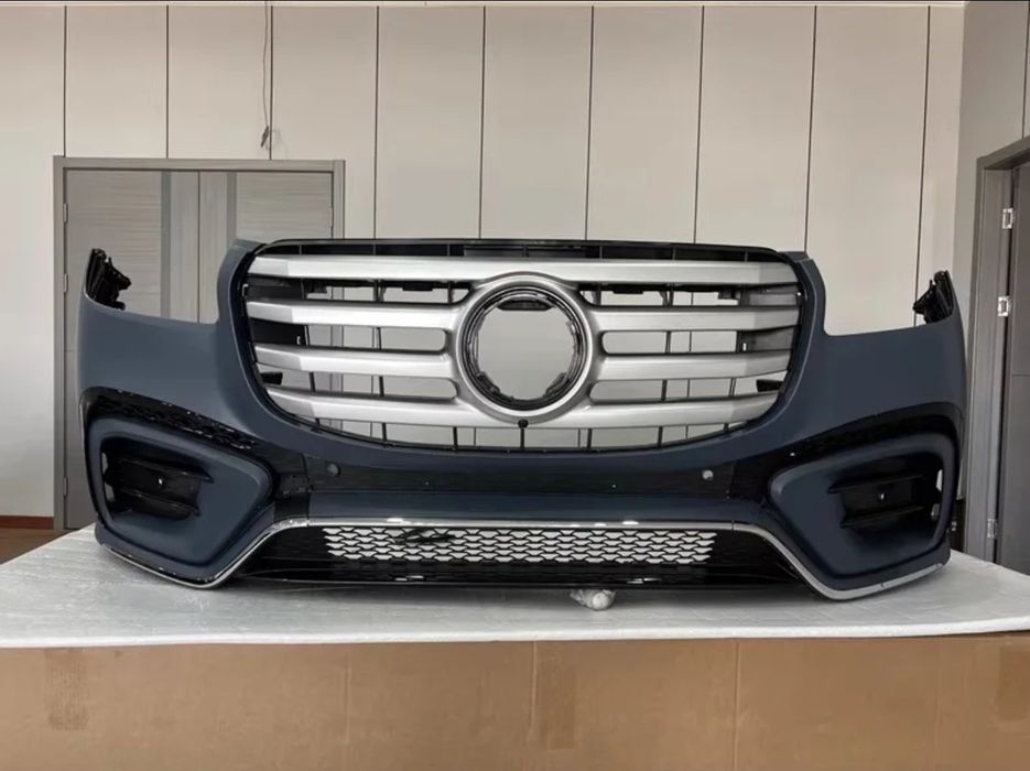 X167 AMG line предна броня Facelift GLS  mercedes решетка емблема