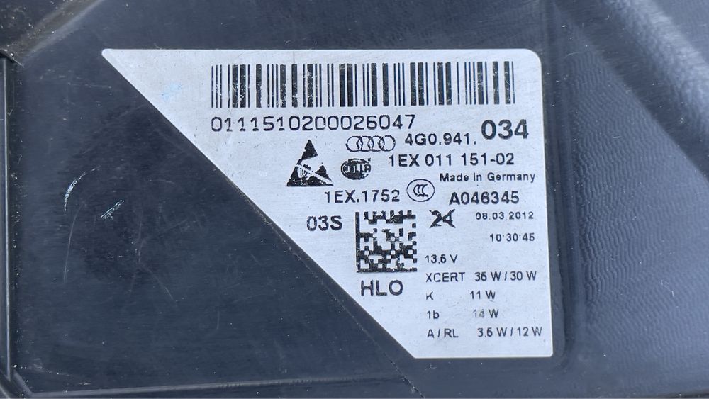 Десен фар AUDI A6 C7 4G FULL LED 4G0941034