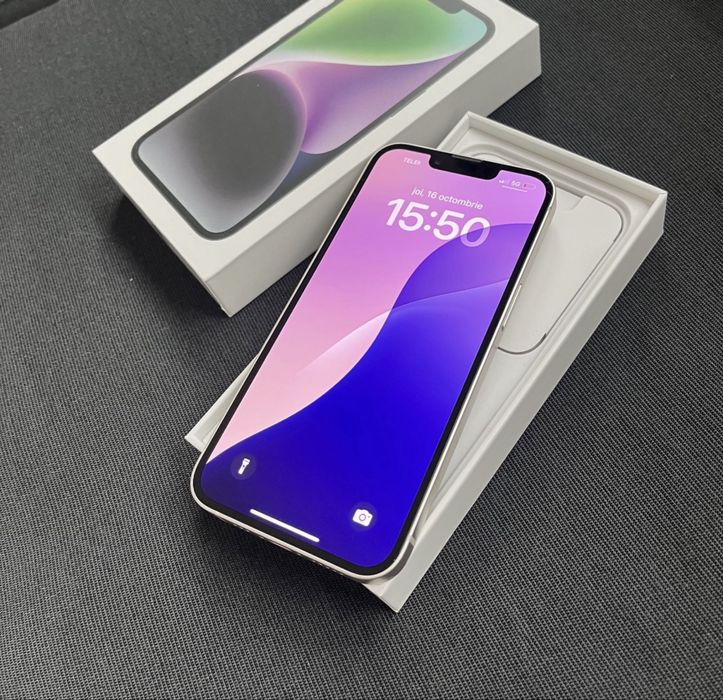iPhone 14 Alb de 128 GB  cu 95% Bateria