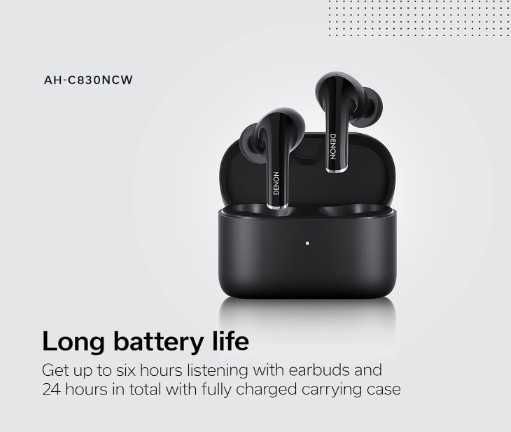 Безжични слушалки DENON AH-C830NCW, активно шумопотискане