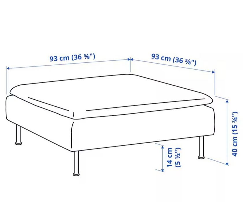 Табуретка, светло бежова, 93x93x40 см