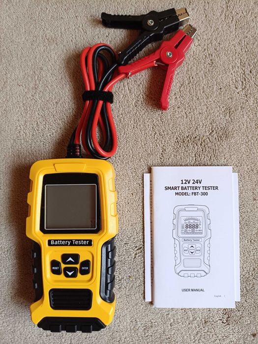 Foxsur FBT-300 - Tester Baterie Auto 12 V / 24 V, rating 100-2000 CCA, capacitate 2-220 Ah - NOU / SIGILAT