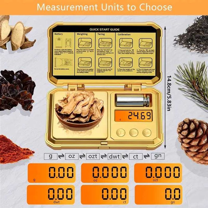 Cantare bijuterii aurii precizie 0,01g-200g 2 zecimale ecran LCD auriu