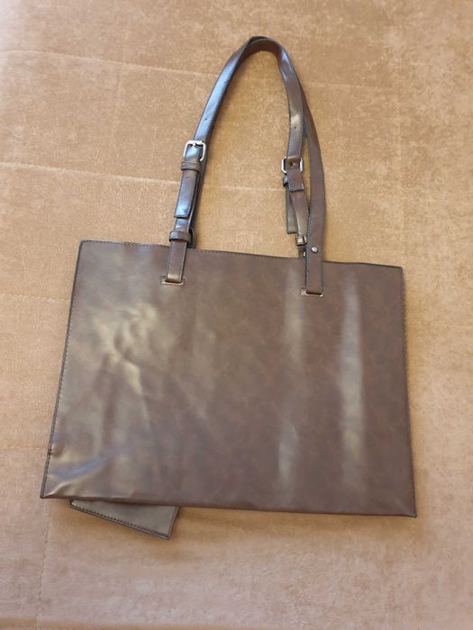 Geantă piele ecologică culoare maro închis