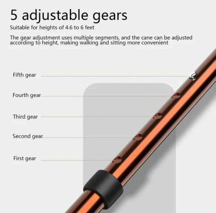 Складная стул трость  несколзяшая в ручке фонарик