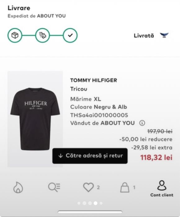 2 tricouri tommy hilfiger XL