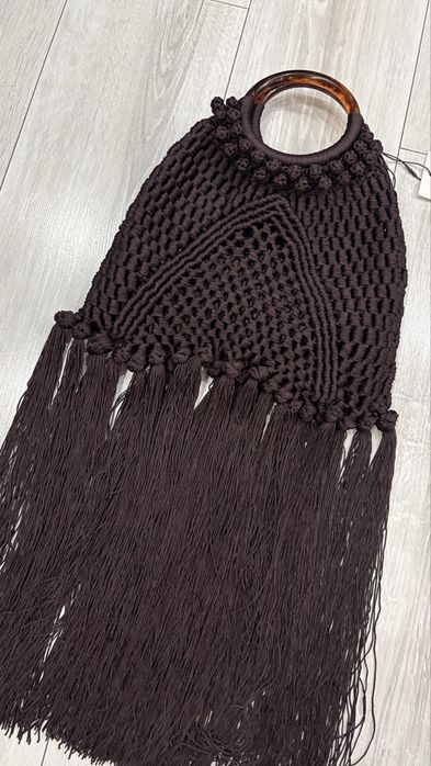 Zara Жестока дамска лятна чанта с ресни
