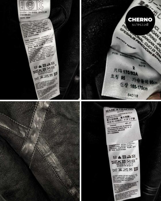 Мъжко бомбър яке от естествена агнешка кожа LEVI'S MADE & CRAFTED M•L