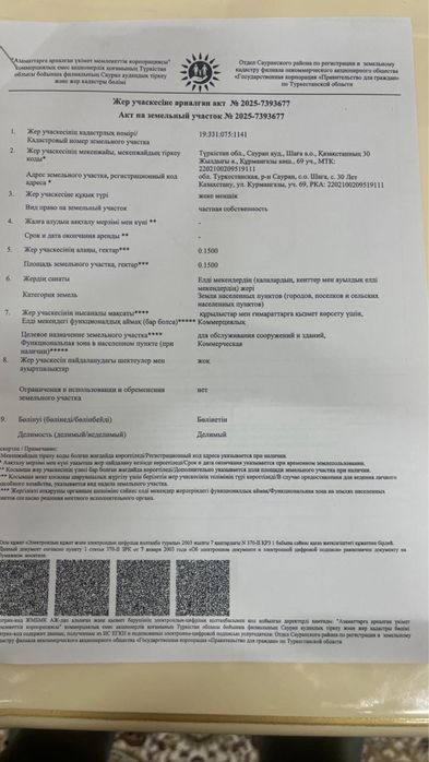 15 соток жер сатылады