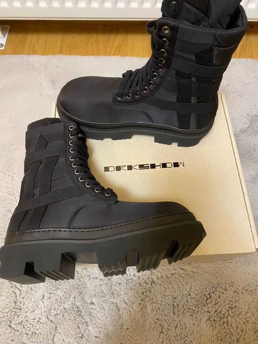 Rick Owens DRKSHDW Army Megatooth Ankle Boot 'Black' (no box)
