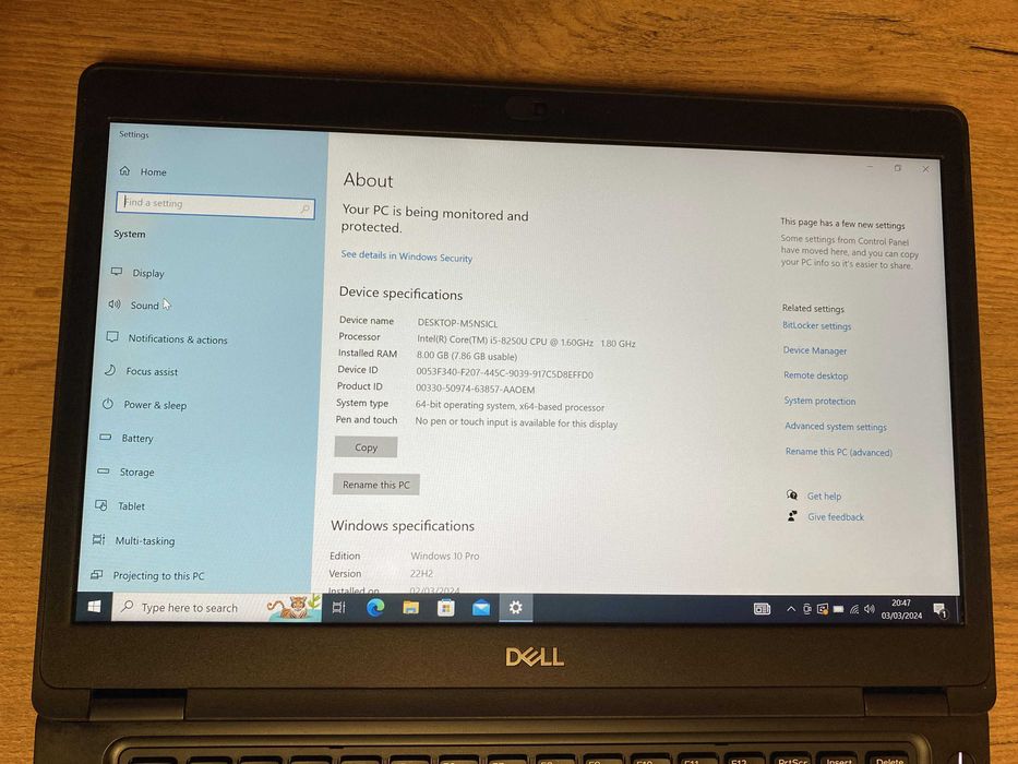 Laptop Dell iNtelCore i5 / i7 16GB Rami SSD 256GB