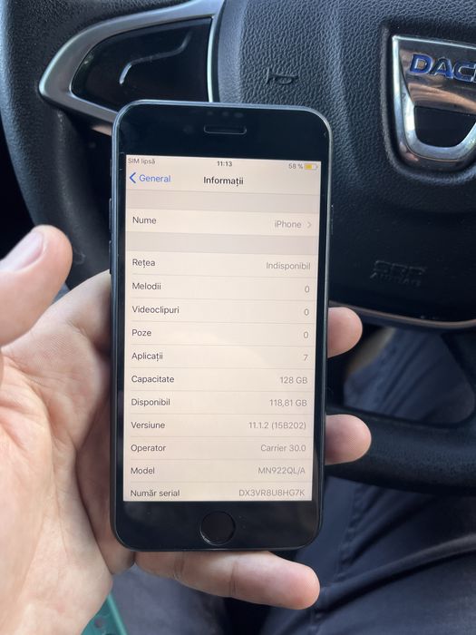 iPhone 7 128GB – NOU, iOS 11, 0 cicluri încărcare – Ideal pentru colecționari