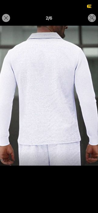 Бяла Блуза с яка на добра цена