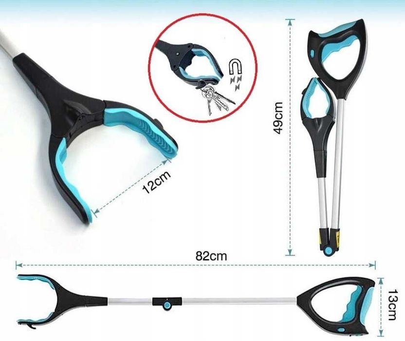 Cleste pentru ridicare obiecte cu LED pentru seniori pliabil 82 cm