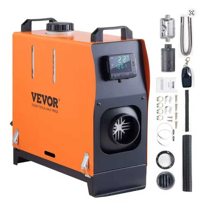 Incalzitor aer VEVOR  8 kW DC12V,telecomanda si panou LCD,anunt vocal