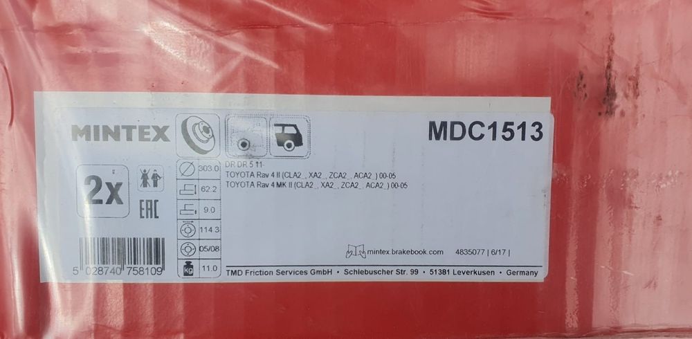 Disc frană TOYOTA RAV 4  Disc frână spate Toyota Discuri frână