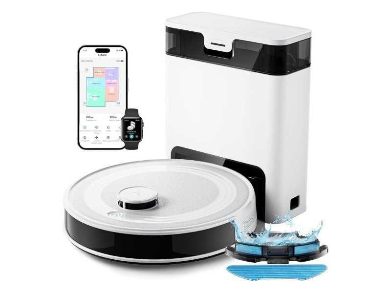 Робот Прахосмукачка с Моп и Лазерна Навигация LEFANT M2PRO, Бял