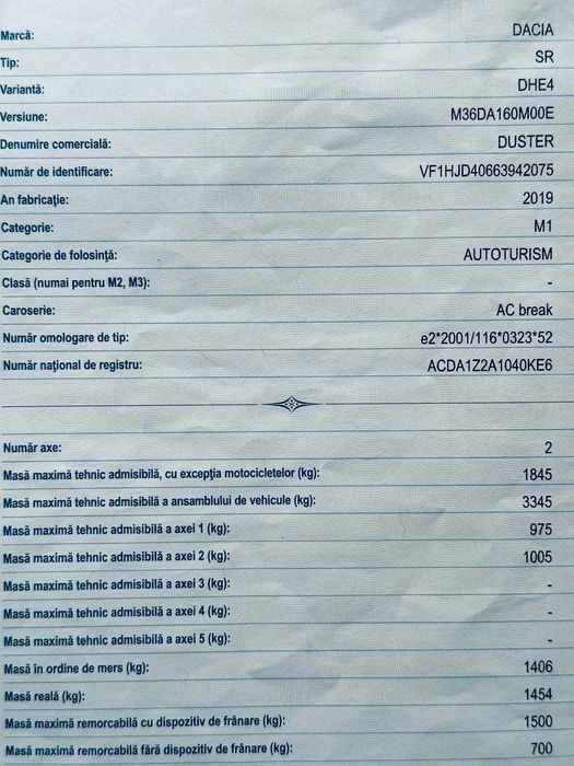 Dacia Duster 4X4 2019 ~ 1.3Benzina Euro 6 ~ 130000Km ~ A/C Pilot Keyless