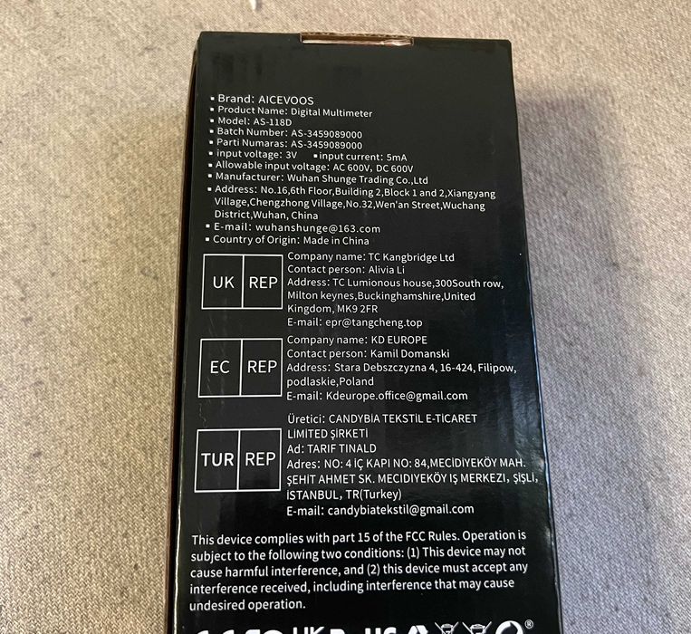 Multimetru digital Aicevoos AS-118D True RMS nou cu husa