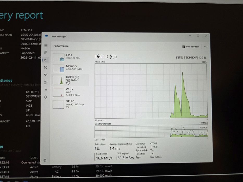 Laptop Lenovo Thinkpad X13 Gen1 i5-10310u 8GB 512GB Win11Pro